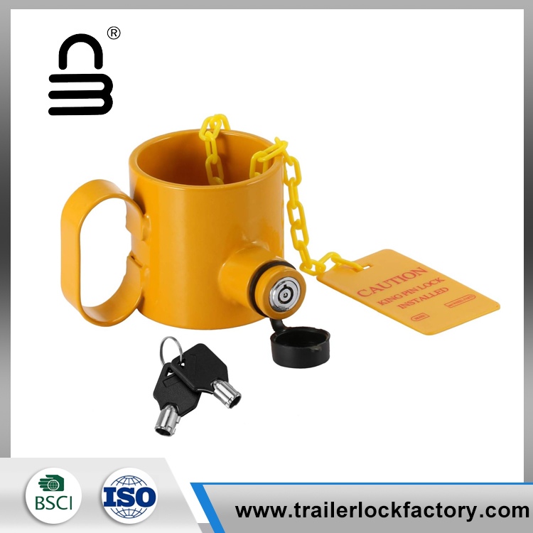 Wielslot vast stalen trailer king pin lock